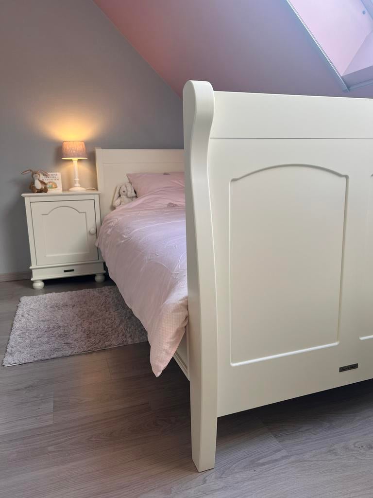 Théophile & Patachou bed 90/200/nachtkast/speelgoedkist…, Enlèvement, Comme neuf, Blanc