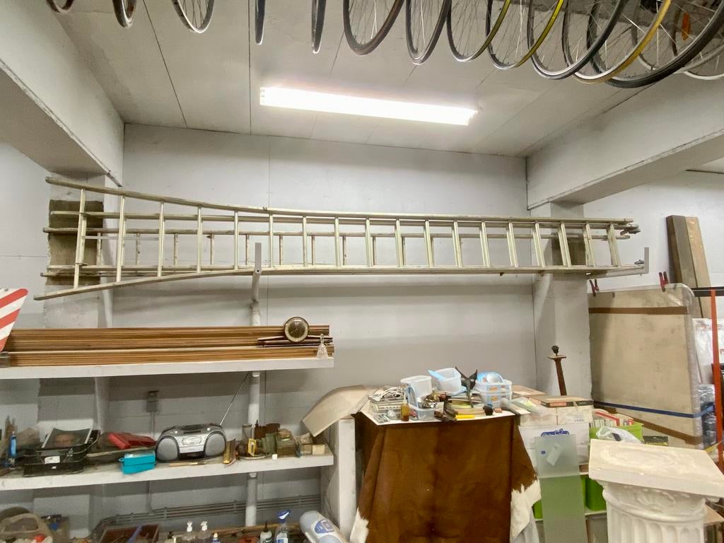 Driedelige alu ladder 18 sporten, Doe-het-zelf en Bouw, Ladders en Trappen, Ophalen, Ladder