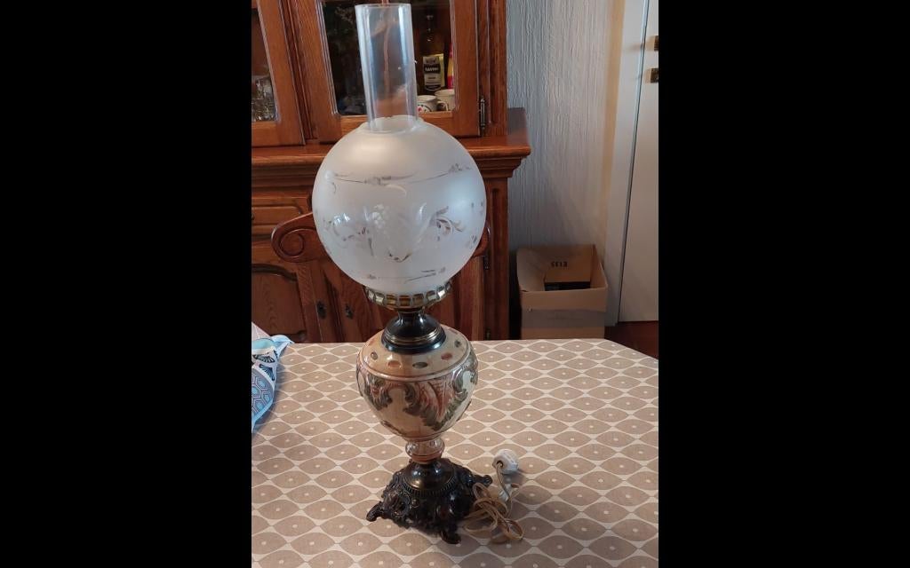 Decoratieve olielamp vintage, Antiek en Kunst, Antiek | Verlichting, Ophalen