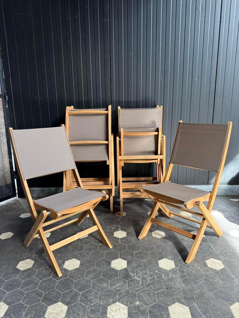 Tuinstoelen teak nieuw 8stuks, Ophalen, Nieuw, Teakhout, Inklapbaar