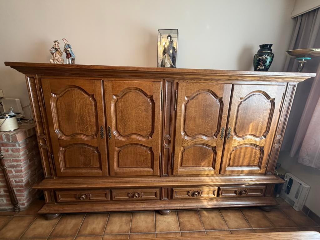 Eiken kast, Ophalen, Gebruikt, Met deur(en), 150 tot 200 cm