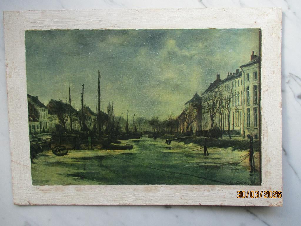 papier op karton Dender Kasteelstraat Dendermonde 1952, Gravure, Utilisé, Envoi, 1940 à 1960