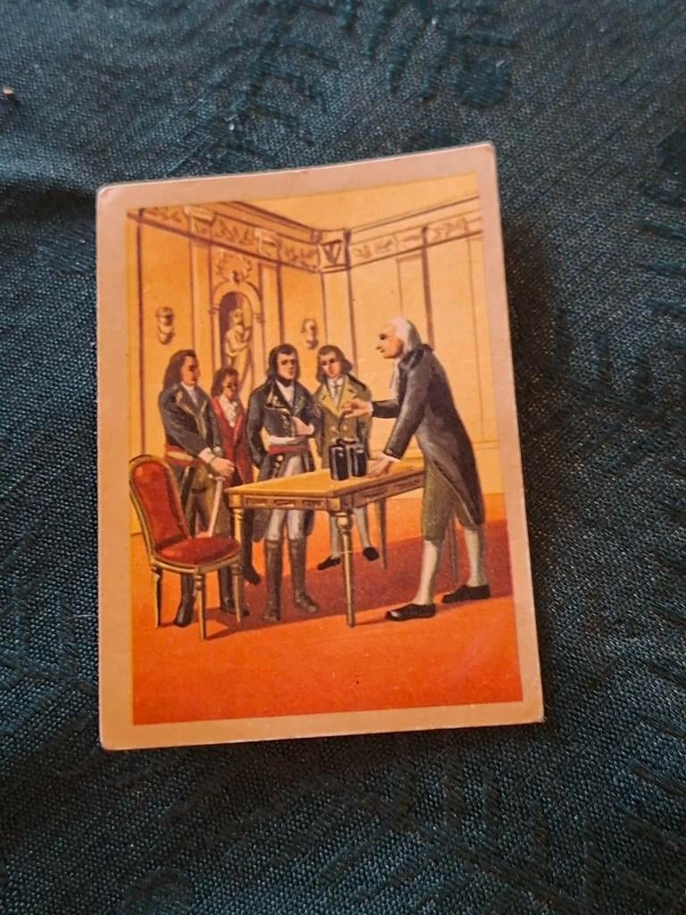 Prentje/Chromo : Volta en de scheikundige elektriciteit, Enlèvement ou Envoi, Gravure, Utilisé, Autres sujets/thèmes