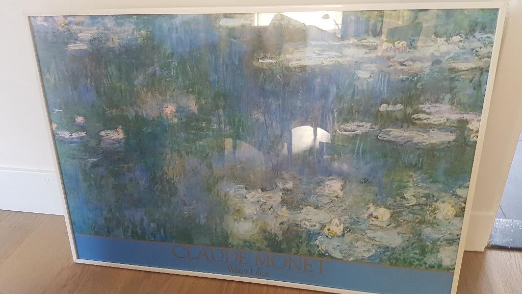 Poster in glas ""Claude Monet - Water Lilies", Verzamelen, Posters, Ophalen, Met lijst, Rechthoekig Liggend, Zo goed als nieuw