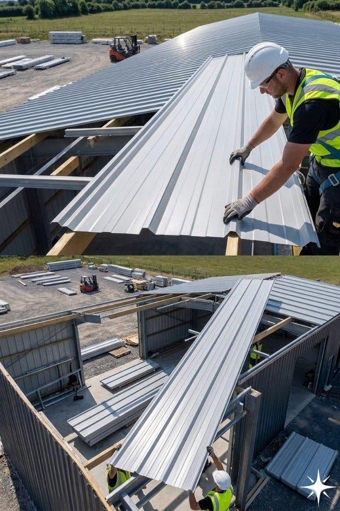 Tôle bac acier / tôle de toiture – 4 m x 1 m / 40€, Bricolage & Construction, Enlèvement ou Envoi, Neuf, Gris, Tôle ondulée