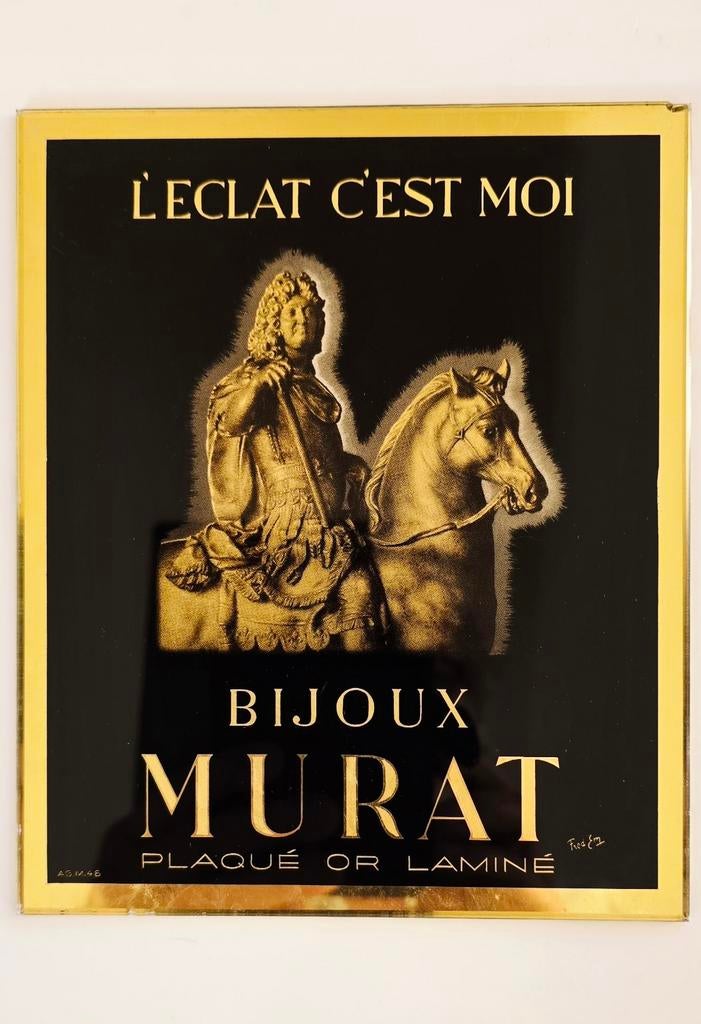 Murat sieraden vaste onderzetter circa 1930, Verzamelen, Verzenden, Gebruikt, Reclamebord