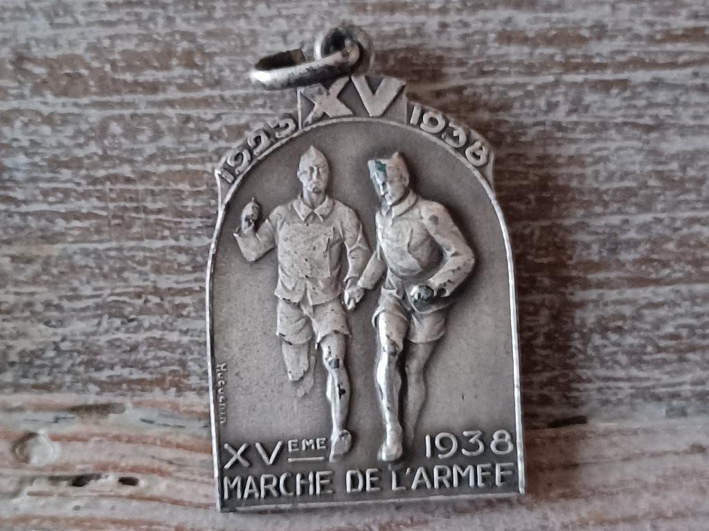 medaille 1938 marche de l'armee, Ophalen of Verzenden, Overige soorten, Lintje, Medaille of Wings