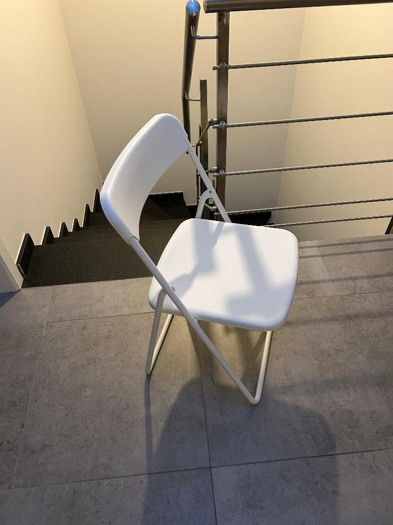 Chaise pliante Ikea Vihals - 3 pcs - Blanche - TOUTE NEUVE !, Neuf, Trois, Métal, Enlèvement
