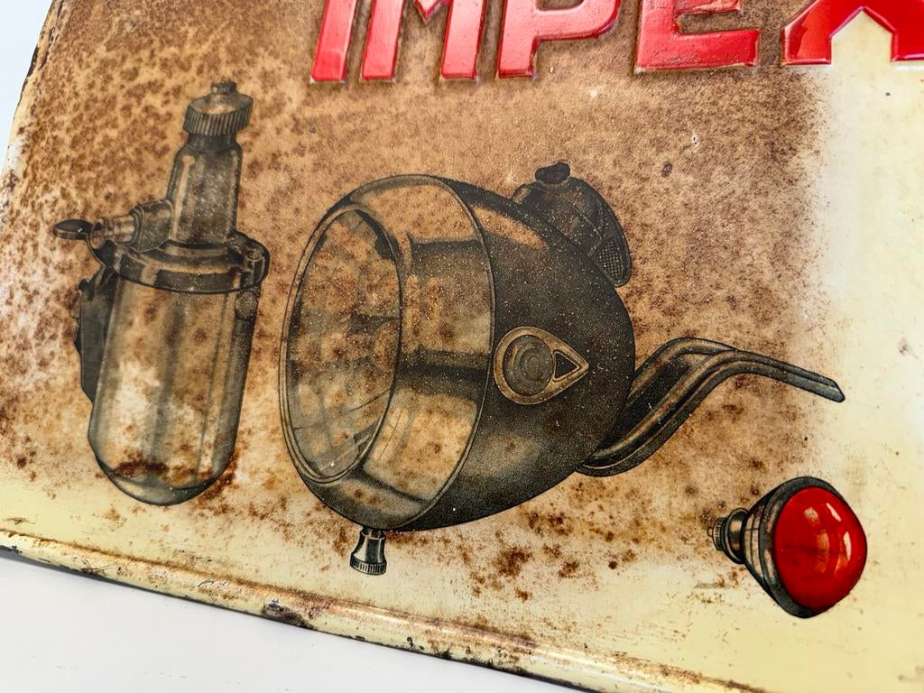Enseigne publicitaire lampes de vélo IMPEX, Collections, Enlèvement ou Envoi, Utilisé, Panneau publicitaire