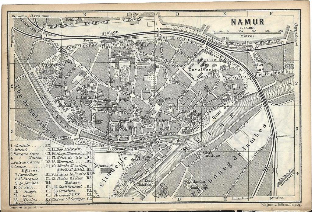 1888 - Namur plan de la ville, Enlèvement ou Envoi