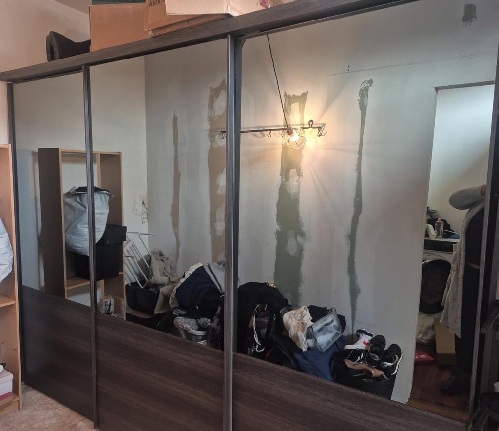 Grande garde-robe miroir 3m  2m20 – qualité supérieure 3 po, Avec tablette(s), 200 cm ou plus, Utilisé, 200 cm ou plus