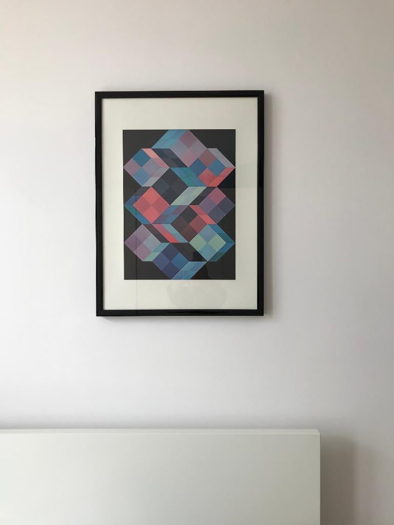 Lithographie Tridim K de Victor Vasarely, année 1968, Antiquités & Art, Enlèvement