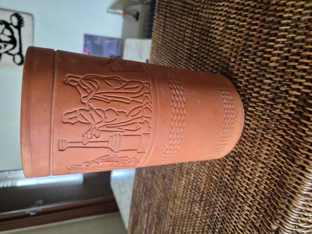 Vintage terracotta wijnkoeler, Tuin en Terras, Ophalen of Verzenden, Zo goed als nieuw, Terracotta
