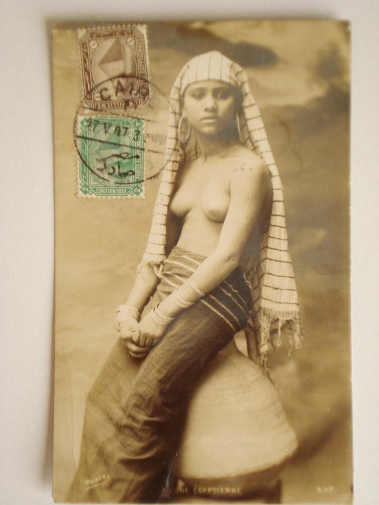 2  Postkaarten uit Egypte van 1907 verstuurd naar Brussel ., Verzamelen, Postkaarten | Themakaarten, Gelopen, Voor 1920, Klederdracht