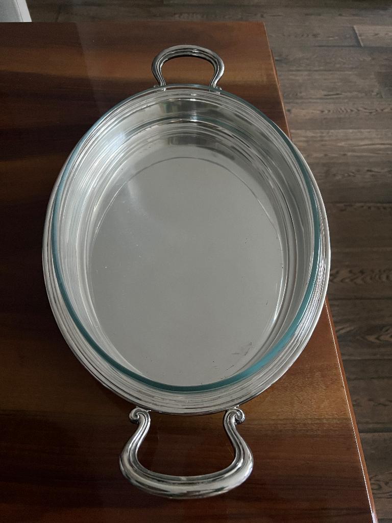 Plat à gratin en monture argentée, Comme neuf, Enlèvement, Autres types, Autres matériaux