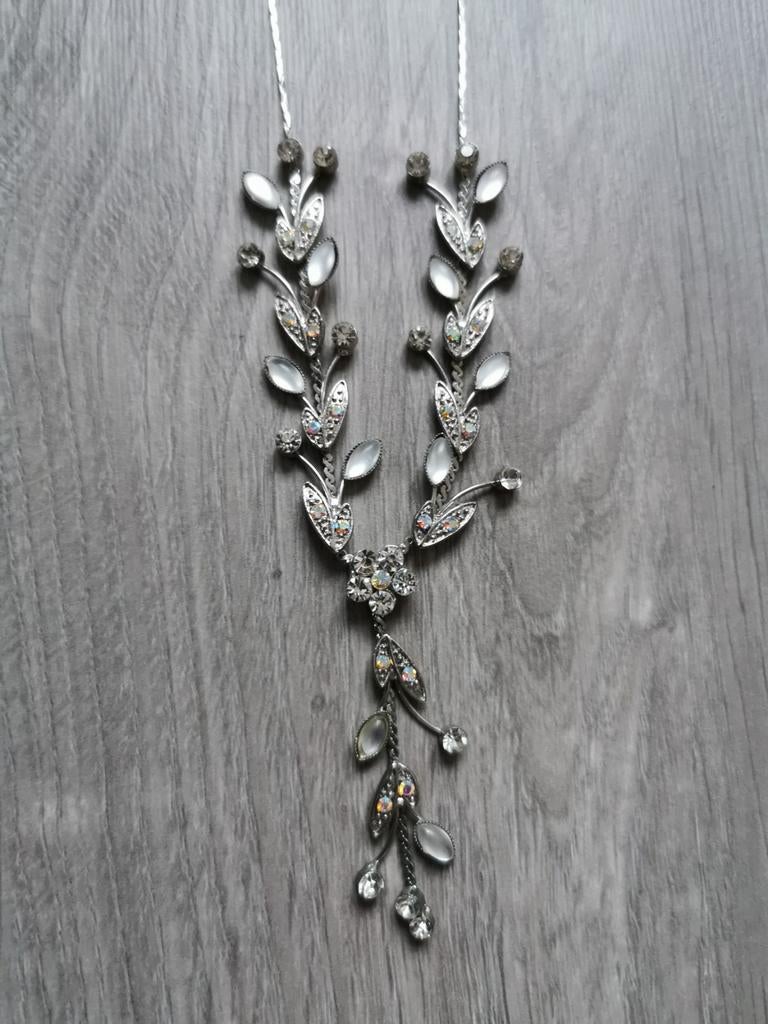 Ketting parelmoer - 25 cm, Handtassen en Accessoires, Kettingen, Kunststof, Gebruikt, Wit, Ophalen of Verzenden