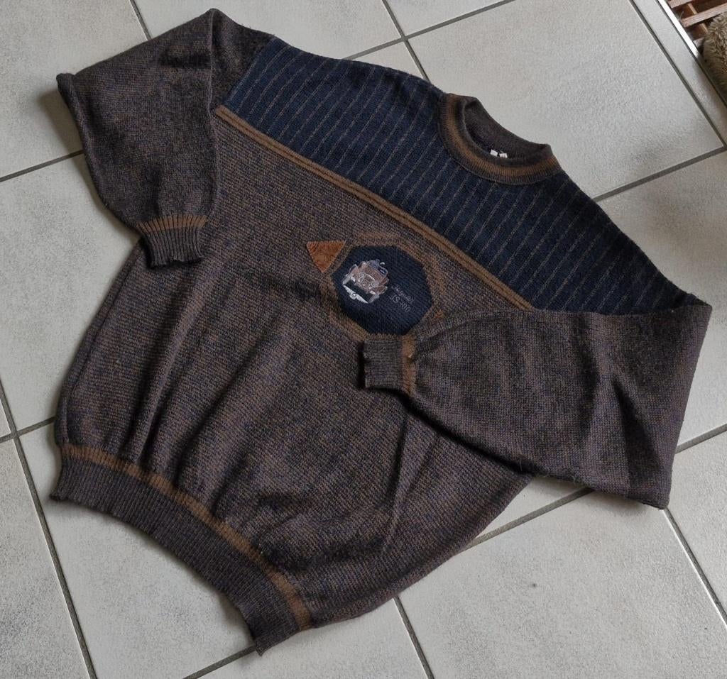 Pull pour homme - bleu/marron - taille S - 20 % laine, Vêtements | Hommes, Pulls & Vestes, Comme neuf, Taille 46 (S) ou plus petite