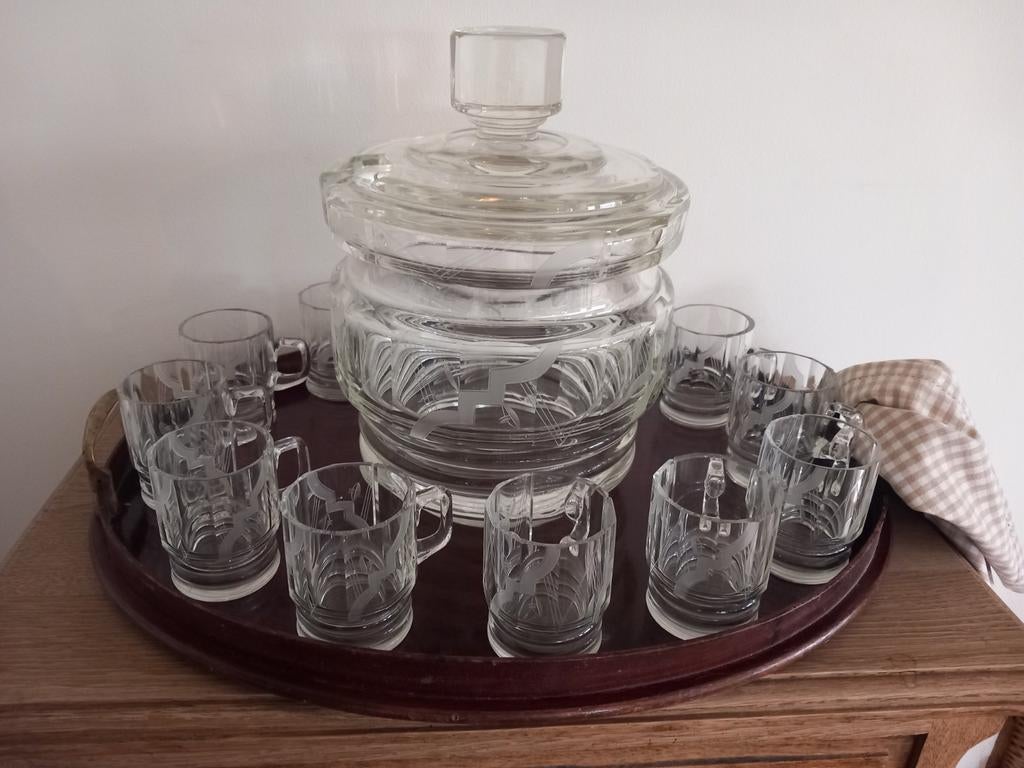 Prachtige en grote punch servies, Ophalen of Verzenden