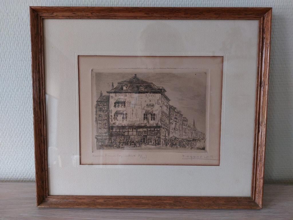 Ets van Paul Daxhelet, Antiek en Kunst, Kunst | Etsen en Gravures, Ophalen of Verzenden