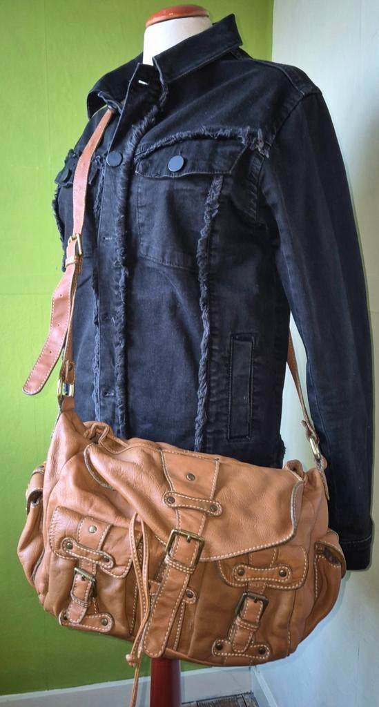 Abro cognac leren tas, Handtassen en Accessoires, Tassen | Damestassen, Ophalen of Verzenden, Zo goed als nieuw