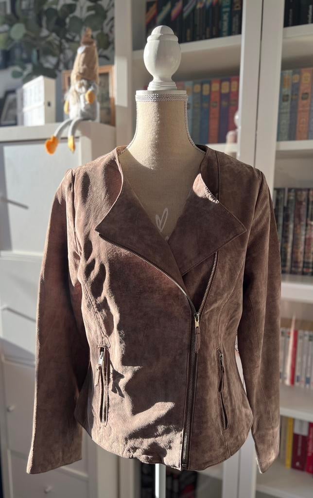 Veste cuir beige t.44 neuve, Grain de malice, Nieuw, Maat 42/44 (L), Beige