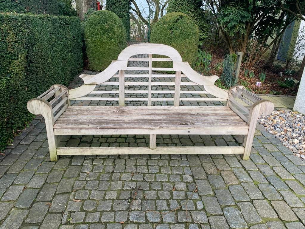 Teakhouten tuinbank, Tuin en Terras, Ophalen, Gebruikt