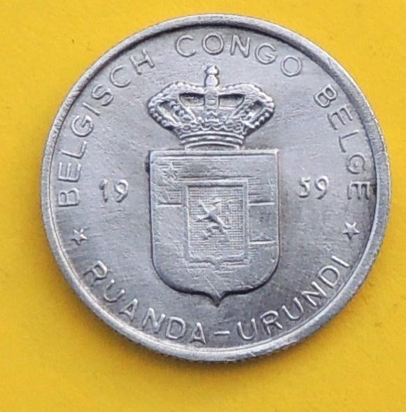 1959 1 franc Congo belge, Timbres & Monnaies, Monnaies | Belgique, Envoi, Métal, Monnaie en vrac