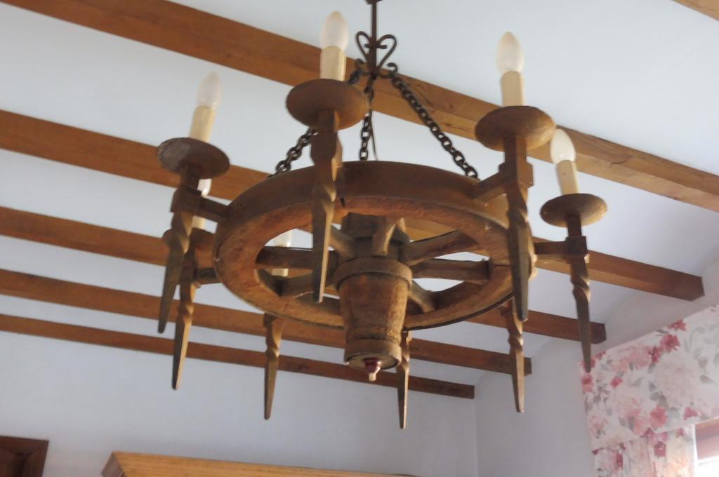 lampes, Maison & Meubles, Lampes | Suspensions, Enlèvement, Utilisé, Bois, Ancien - ferme