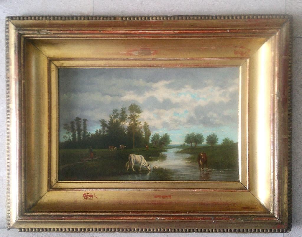 Filles et échassiers vers 1850 - E de Vigne 1806-1862, Enlèvement ou Envoi