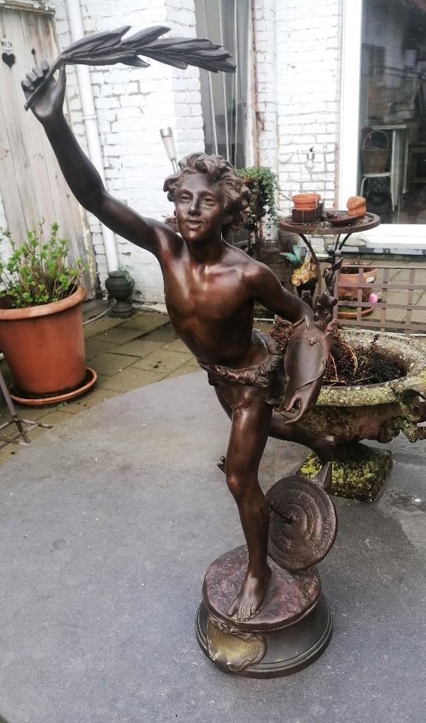 Bronze statue 'Vainqueur"  Adrien Etienne Gaudez, Antiek en Kunst, Ophalen