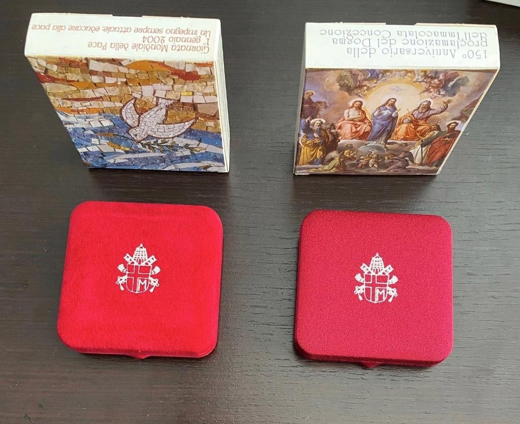 Euromunten Vaticaanstad - sets met zilveren munten, Postzegels en Munten, Munten | Europa | Euromunten, Setje, Zilver, 10 euro