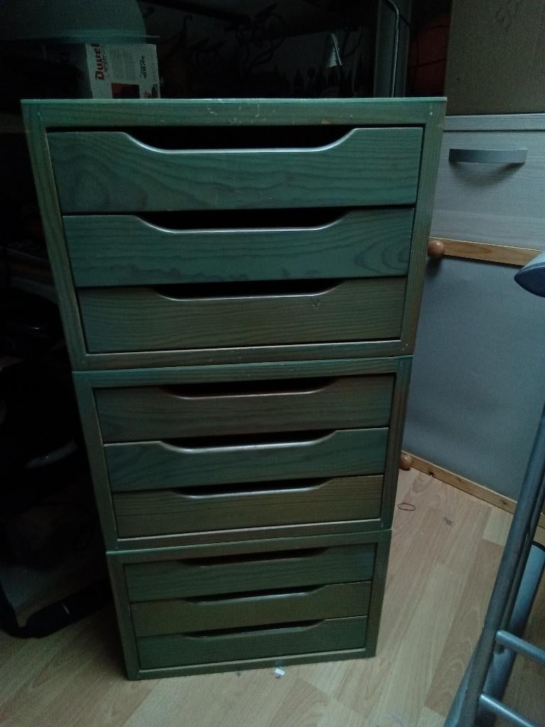 Lot de 3 caissons à tiroirs en pin, Enlèvement, Comme neuf