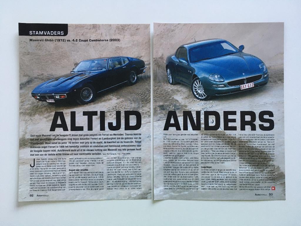 Artikel Maserati Ghibli en Coupe, Boeken, Ophalen of Verzenden, Zo goed als nieuw, Overige merken