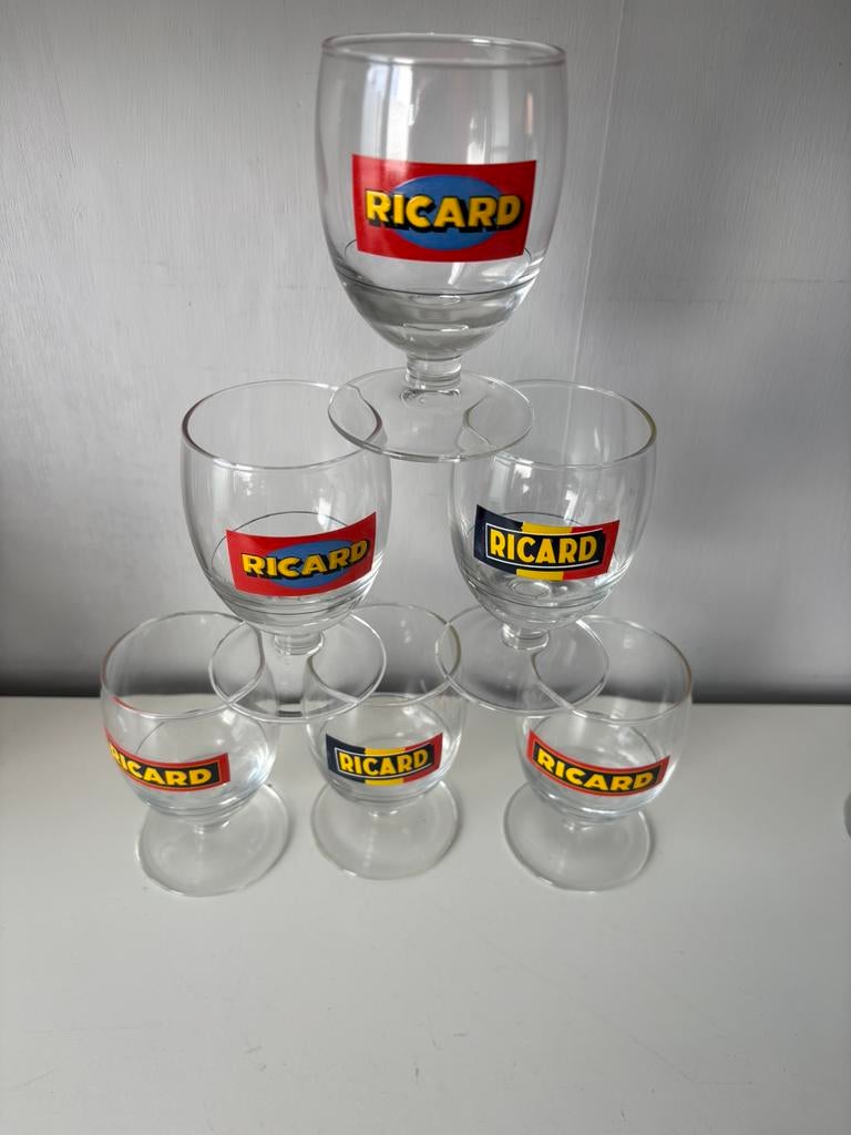 6 RICARD-glazen, Verzamelen, Glas en Drinkglazen, Ophalen of Verzenden, Nieuw