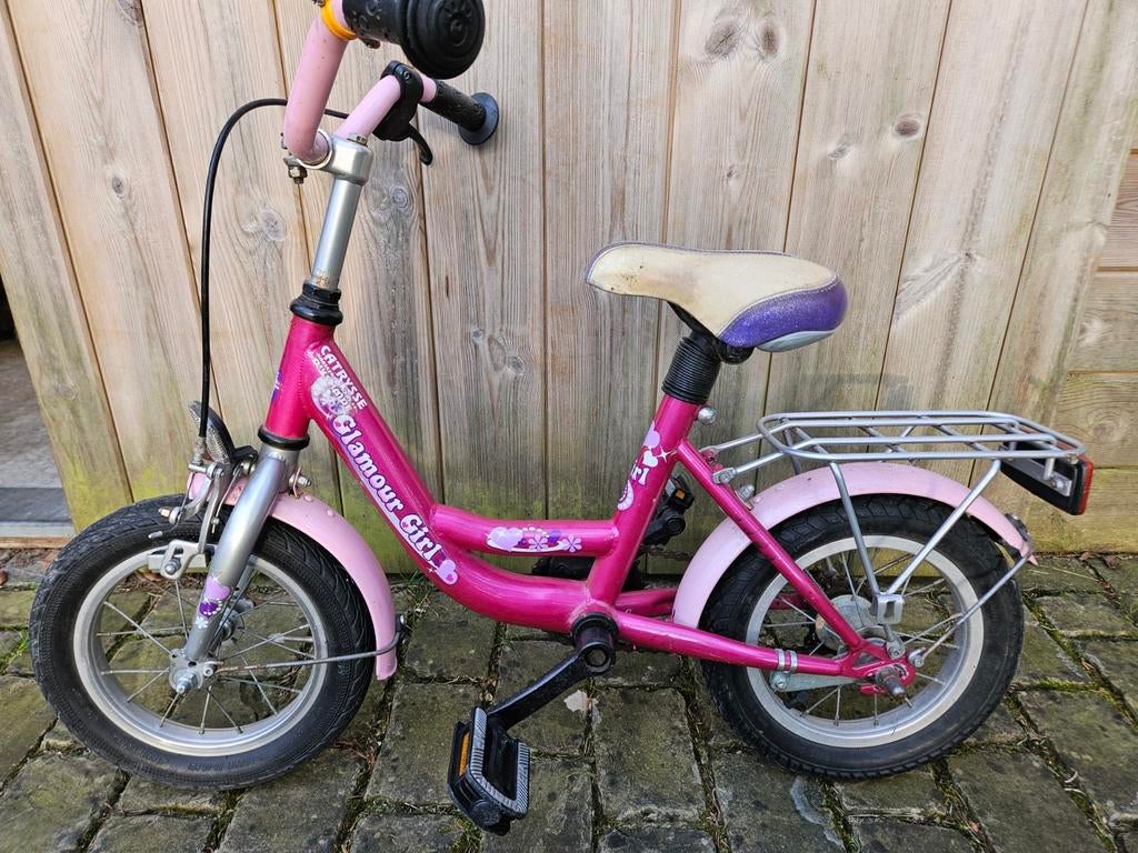 Kleuter fiets roze meisje glamour, Fietsen en Brommers, Ophalen