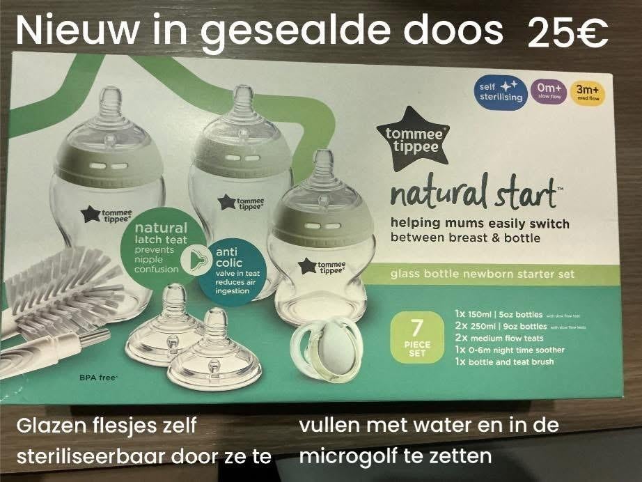 Tommee tippee natural start glazen flesjes NIEUW!, Kinderen en Baby's, Ophalen of Verzenden, Nieuw, Overige typen