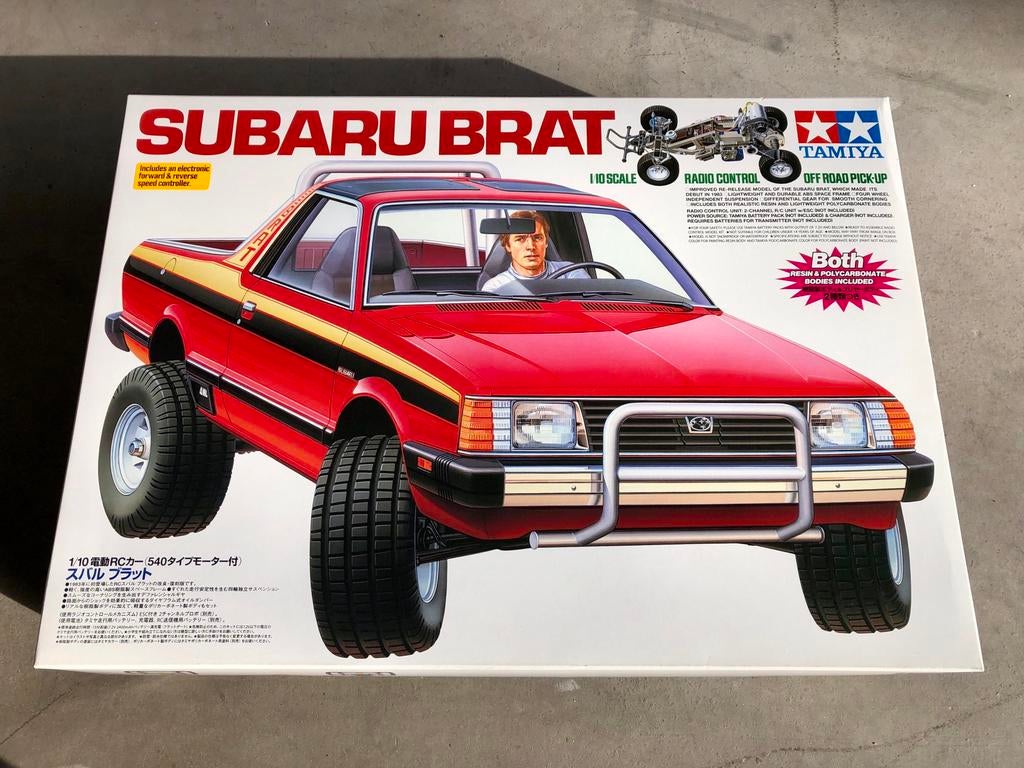 Tamiya Subaru Brat Nieuw in doos met extra body en ESC, Elektro, Auto offroad, Nieuw, Ophalen of Verzenden