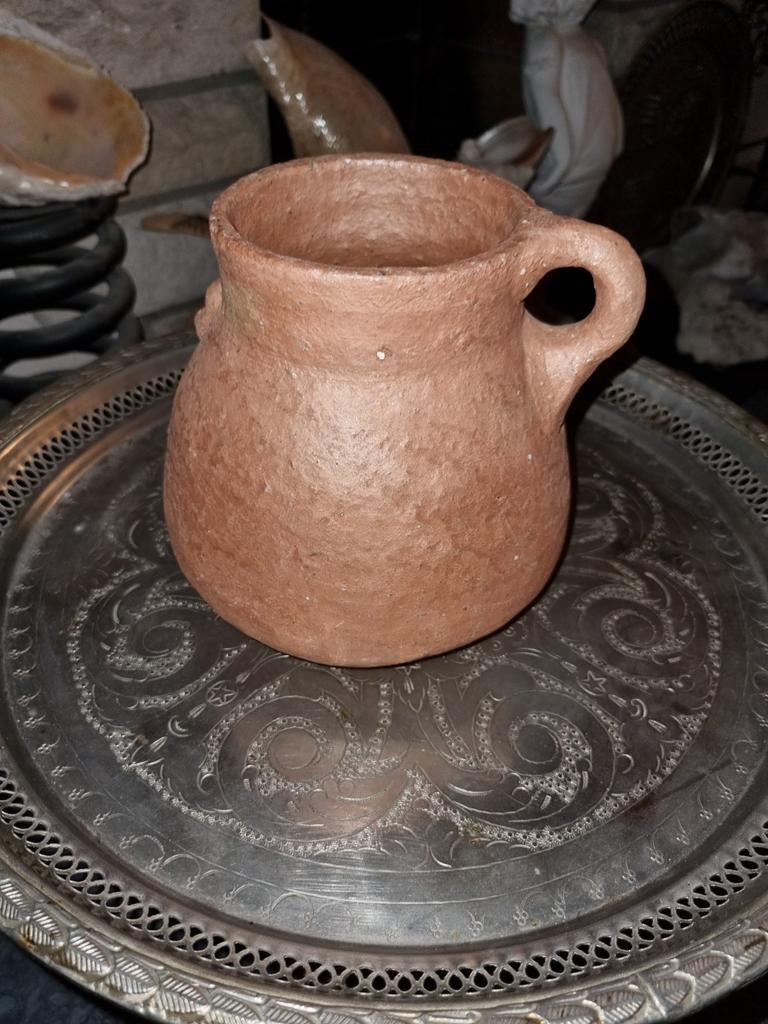 Ancienne poterie couleur terre rouge 15,5 cm, Enlèvement ou Envoi