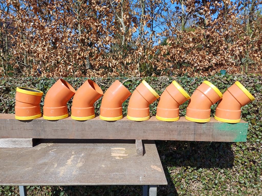 Pvc bochten 160mm, Doe-het-zelf en Bouw, Buizen en Afvoer, Ophalen, Zo goed als nieuw, PVC, Bochten