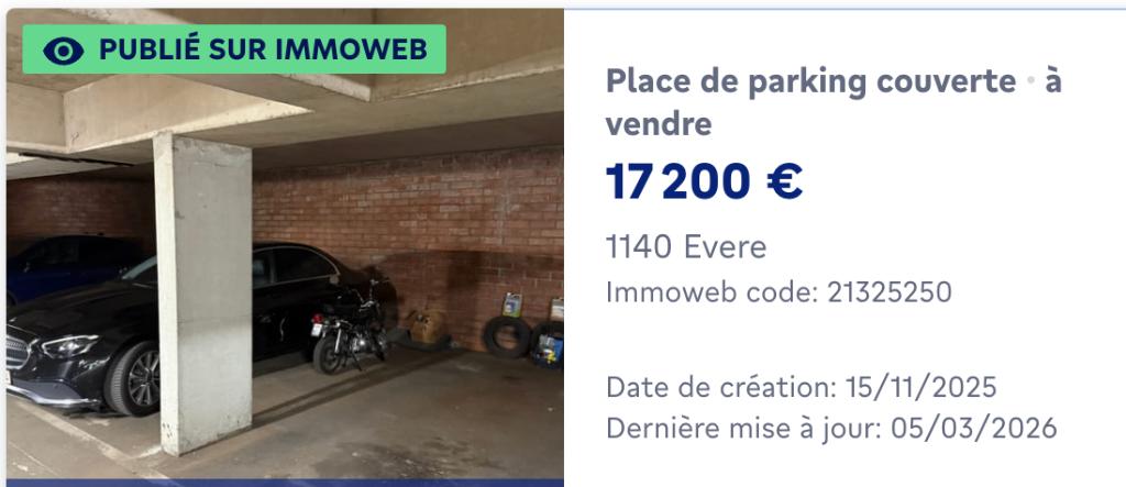 Place de parking, Immo, Bruxelles