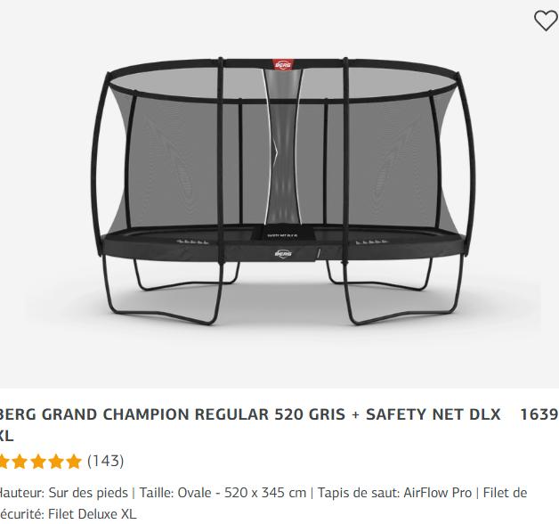 Trampoline BERG. Grand modèle ovale. TBE, Kinderen en Baby's, Speelgoed | Buiten | Trampolines, Ophalen, Zo goed als nieuw