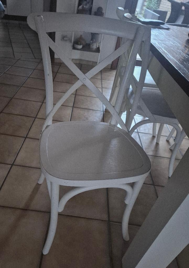 Crossback stoelen wit, Ophalen, Wit, Zo goed als nieuw, Vijf, Zes of meer stoelen