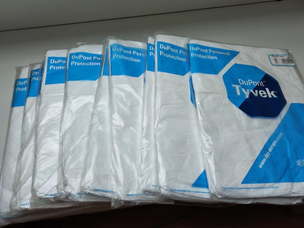 10 stuks wegwerpoverall "DUPONT" Tyvek maat XL, Tuin en Terras, Werkkleding, Ophalen of Verzenden, Nieuw, Overall, Dupont