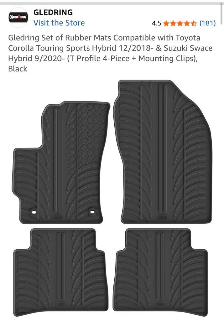 Gledring Corolla set van rubbermatten, Ophalen of Verzenden, Zo goed als nieuw