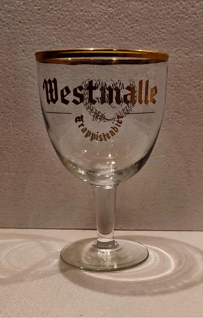 Lunettes Westmalle 150e anniversaire (1836—1986) bord doré, Enlèvement ou Envoi, Comme neuf, Verre ou Verres, Autres marques