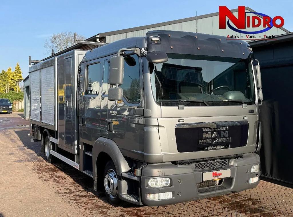 MAN TGL 8.180 EEV CrewCab AC Kraan Lier Power Elektric Insta, Auto's, Vrachtwagens, Euro 5, Achterwielaandrijving, 179 pk, MAN