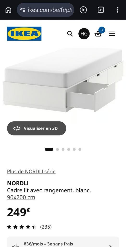 2 lit ikea smastad et nordli, Maison & Meubles, Enlèvement