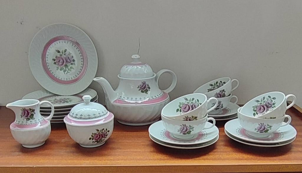 Vintage koffieservies voor 6 personen, Antiek en Kunst, Ophalen of Verzenden