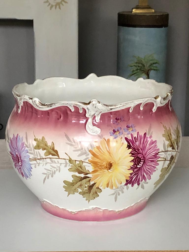 Oude bloempot/jardinière Sociéte Ceramique Maastricht XXL, Antiquités & Art, Antiquités | Céramique & Poterie, Enlèvement