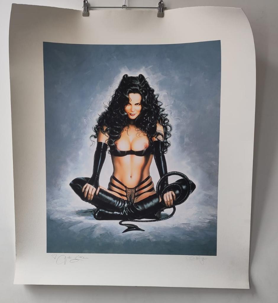 Julie Strain - Olivia de Berardinis - gesigneerd litho, Ophalen of Verzenden